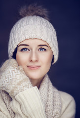 Wall Mural - Portrait of cute brunette woman.