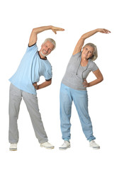 Poster - Portrait of Senior Couple Exercising