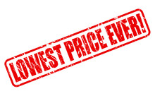 LOWEST PRICE EVER Red Stamp Text