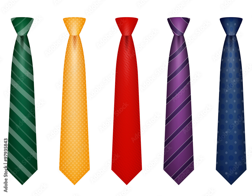 set icons colors tie for men a suit vector illustration - obrazy, fototapety, plakaty 