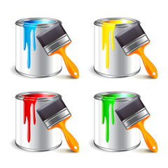 Paint can isolated on white vector