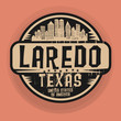 Stamp or label with name of Laredo, Texas