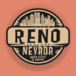 Stamp or label with name of Reno, Nevada