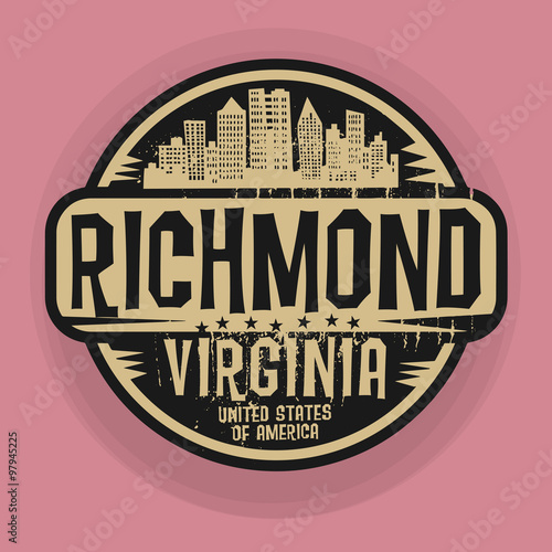 Cuadros en Lienzo Stamp or label with name of Richmond, Virginia