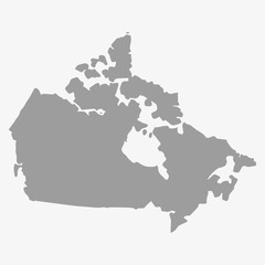 Aufkleber - Map of Canada in gray on a white background