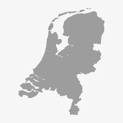 Aufkleber - Map of Netherlands in gray on a white background