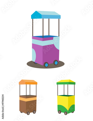 Download Street Food Kiosk Colorful Food Cart Stall Mock Up Design Kiosk Icon Set Buy This Stock Vector And Explore Similar Vectors At Adobe Stock Adobe Stock