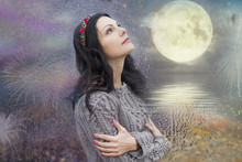 The Woman And The Full Moon, In Anticipation Of The Full Moon