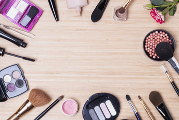 cosmetics on the table