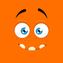 Cartoon Face With A Smiling Expression
