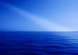 Blue Ocean horizon ray of light abstraction
