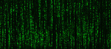 Horizontal Vivid Green Matrix Neo Cyberpunk Hacker Terminal Abst