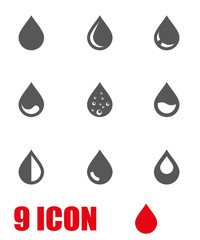 Wall Mural - vector grey drop icon set. drop icon object, drop icon picture, drop icon image - stock vector
