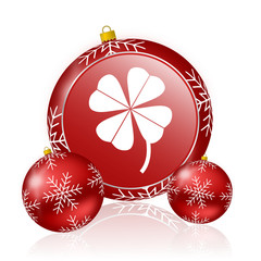 Aufkleber - four-leaf clover christmas icon