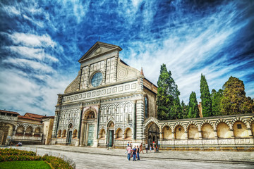 Wall Mural - front view of Santa Maria Novella cathedral