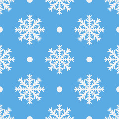 Wall Mural - winter seamless pattern with crystallic snowflakes. christmas background. vector illustrationn eps 1
