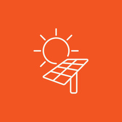 Sticker - Solar energy line icon.