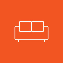 Sticker - Sofa line icon.