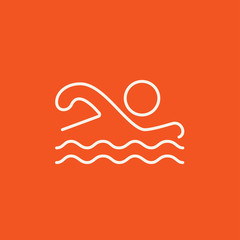 Poster - Swimmer line icon.