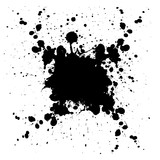 Fototapeta Młodzieżowe - abstract Vector splatter black color background. illustration ve