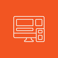 Wall Mural - responsive web design line icon.