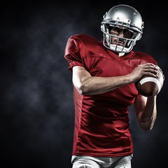 Poster - Composite image of american football player in red jersey