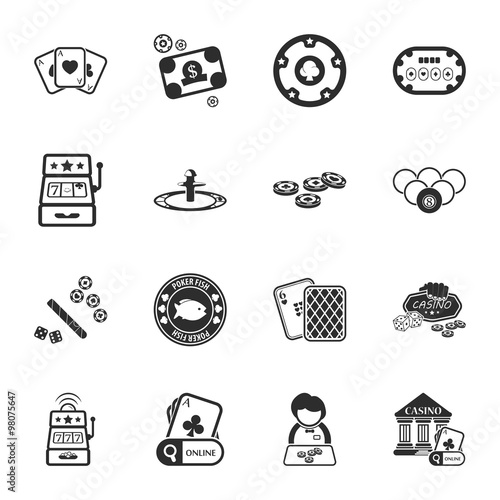 фотография gambling, casino 16 icons universal set for web and mobile