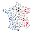 Carte de France - Ballons de foot tricolores