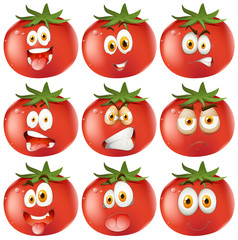 Sticker - Fresh tomato with facial expressions