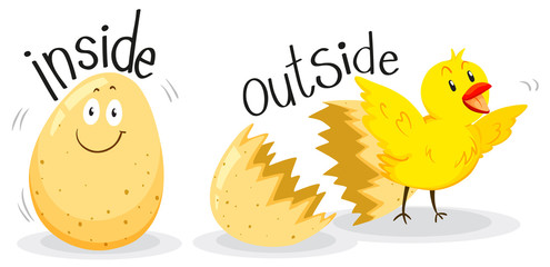 Poster - Opposite adjectives with inside and outside