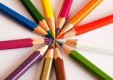 Fototapeta Tęcza - Color pencils close up