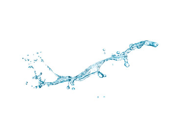 Sticker - blue water splash isolated on white background