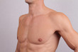 © dream@do - Close up of muscular male torso and chest hair removal. Male Waxing