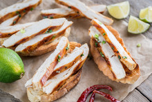 Ciabatta Sandwiches With Grilled Chicken