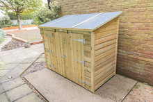 New Tool Shed In A Garden.