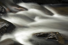 Small Rapids, Sugar River, Newport, New Hampshire, Long Exposure With Blurred Whitewater.