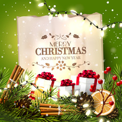 Wall Mural - Christmas greeting card