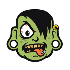 Wall Mural - Rock Zombie Head