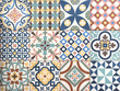 canvas print picture - colorful, decorative tile pattern patchwork design
