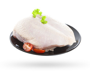 Wall Mural - Raw hen. Raw breast of chicken