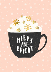 Poster - Merry and Bright Christmas Greeting Card