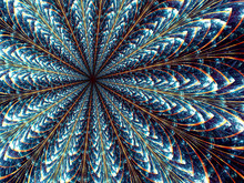 Abstract Digitally Generated Image Blue Flower