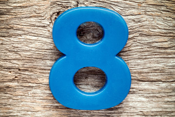 Blue number eight