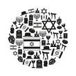 judaism religion symbols vector set of icons in circle eps10