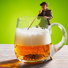 Humorous Image With Drinker And Two Beers