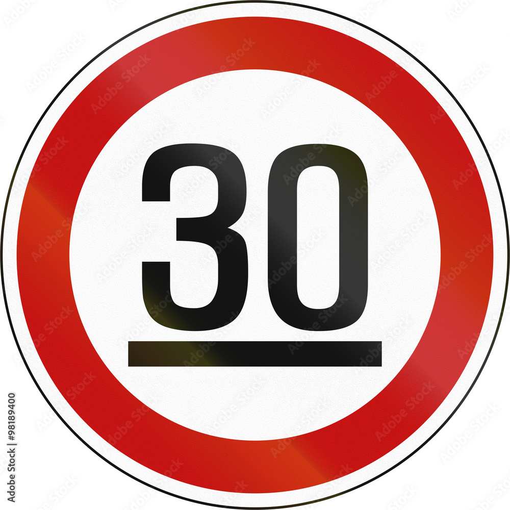 Korea Traffic Safety Sign - Regulatory - Minimum Speed Limit Stock Korea Traffic Safety Sign - Regulatory - Minimum Speed Limit Stock
