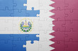 © luzitanija - puzzle with the national flag of el salvador and qatar
