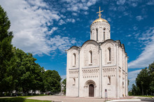 The Cathedral Of Saint Demetrius Is A Cathedral In The Ancient Russian City Of Vladimir, Russia. UNESCO World Heritage Site.