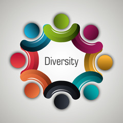 Wall Mural - People diversity colorful icon 