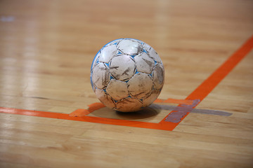 Wall Mural - The futsal ball on the corner